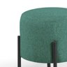 Puff Redondo Liverpool de Linho Pés de Ferro - Verde - 3