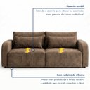 Ver mais imagens de Sofá Cama 3 Lugares Retrátil e Reclinável 196cm Montreal