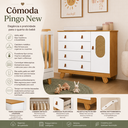 Ver imagem 6 de Kit Quarto de Bebê Berço com Cômoda Pingo Cor Branco/Amêndoa