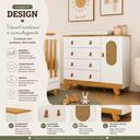 Ver imagem 7 de Kit Quarto de Bebê Berço com Cômoda Pingo Cor Branco/Amêndoa