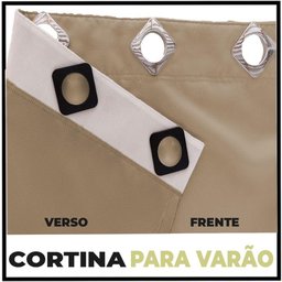 Cortina Sala e Quarto 2,50x1,90 Tecido Blackout Ana Bege - 2