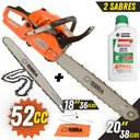 Ver imagem 2 de Moto Serra Motosserra Terra Mt520 2t 52cc 2,5hp com Sabres 18 e 20 Polegadas + Óleo Stihl