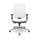 Ver imagem 1 de Cadeira Brizza Presidente Tela Assento Vinil Eco Branco Base Aluminio Regulagem Slider - 74827