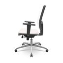 Ver imagem 2 de Cadeira Brizza Presidente Tela Assento Vinil Eco Branco Base Aluminio Regulagem Slider - 74827