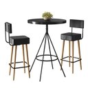 Ver imagem 1 de Conjunto Mesa Bistrô Viena e 2 Banquetas Barcelona 96cm Preto - Salaone