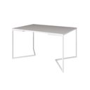 Ver imagem 1 de Mesa Jantar Industrial Branca Retangular 137X90Cm Base V Ferro Branco Cor: Branco