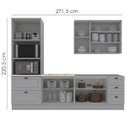 Ver imagem 4 de Cozinha Modulada 5 Pecas 272 Cm Ce377 Americana Cinza Calcare Henn