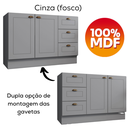 Ver imagem 3 de Cozinha Modulada 5 Pecas 272 Cm Ce377 Americana Cinza Calcare Henn