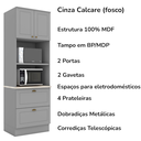 Ver imagem 7 de Cozinha Modulada 5 Pecas 272 Cm Ce377 Americana Cinza Calcare Henn