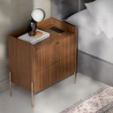 Ver imagem 3 de Kit 2 Mesas de Cabeceira Venus 60cm Base de Aço Carbono Cor Dourada:cinamomo