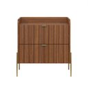 Ver imagem 6 de Kit 2 Mesas de Cabeceira Venus 60cm Base de Aço Carbono Cor Dourada:cinamomo