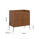 Ver imagem 6 de Kit 2 Mesas de Cabeceira Venus 60cm Base de Aço Carbono Cor Dourada:cinamomo
