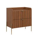 Ver mais imagens de Kit 2 Mesas de Cabeceira Venus 60cm Base de Aço Carbono Cor Dourada:cinamomo