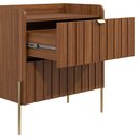 Ver imagem 5 de Kit 2 Mesas de Cabeceira Venus 60cm Base de Aço Carbono Cor Dourada:cinamomo