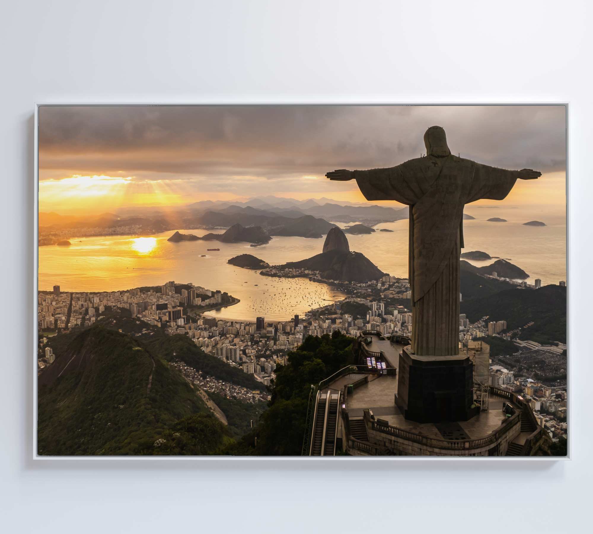 Quadro Monumento Cristo Redentor Rio de Janeiro - 120x80 cm - Vidro Impresso - 7