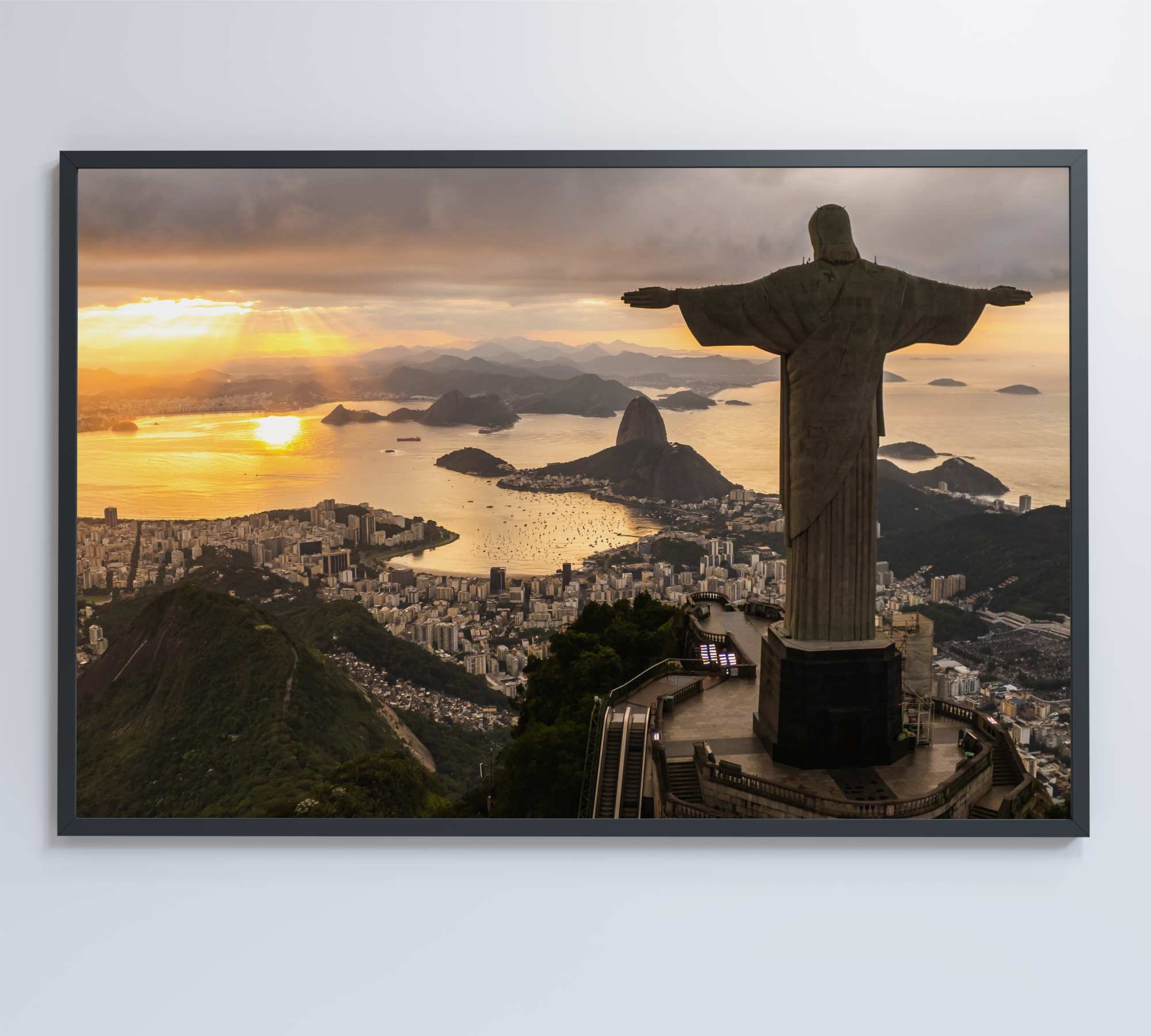 Quadro Monumento Cristo Redentor Rio de Janeiro - 120x80 cm - Vidro Impresso - 5