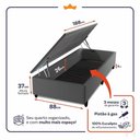 Ver imagem 2 de Base Box Baú Cinza Solteiro 88x188x45 - King House