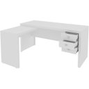 Ver imagem 4 de Mesa de Canto para Escritório em L Angular com 3 Gavetas Branco