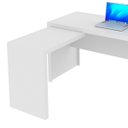 Ver imagem 2 de Mesa de Canto para Escritório em L Angular com 3 Gavetas Branco