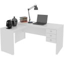 Ver imagem 1 de Mesa de Canto para Escritório em L Angular com 3 Gavetas Branco