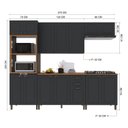Ver imagem 3 de Cozinha Modulada 5 Peças 1 Torre Quente 2 Balcão com Tampo 2 Aéreos 100% MDF Bari