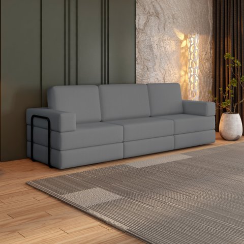 Sofá Cama À Vácuo 3 Lugares Linha Modular Flip Magic Yescasa