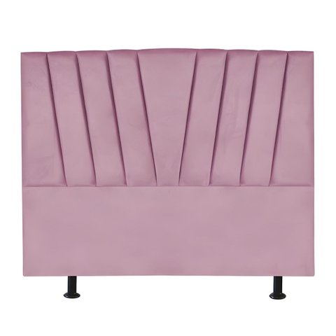 Cabeceira Estofada Cama Casal Queen Size 160 Cm Louise Suede:rosa