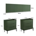 Ver imagem 4 de Conjunto Cabeceira Super King 400cm C 2 Mesas MDF Musgo com Preto Casa Lar Shop