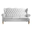 Ver imagem 2 de Sofá Chesterfield 3 Lugares Imperador Vintage Retrô Capitonê Couro Branco