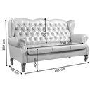 Ver imagem 3 de Sofá Chesterfield 3 Lugares Imperador Vintage Retrô Capitonê Couro Branco