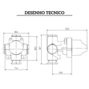 Ver imagem 2 de Base Monocomando para Banheira ou Chuveiro Alta Pressão Bruto Docol Base