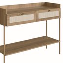 Ver imagem 7 de Aparador 2 Gavetas 103cm Palhinha Pés Metálicos 28936 Oslo Artesano - Nero/dourado