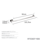 Ver imagem 4 de Toalheiro 100 cm Inox Corten - Kromus RT0307-100C