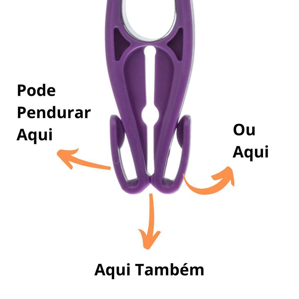 Prendedor com Ganchos 12 unidades Sec+ Krio - Roxo | MadeiraMadeira