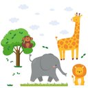 Ver imagem 1 de Adesivo Animais Safari Savana de Parede Decorativo Infantil