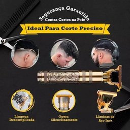 Cortador de Cabelo e Barba Titanium - Li-ion - 4 Pentes - Usb - 3