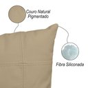 Ver imagem 2 de Almofada Decorativa de Couro Legítimo 50x50cm Bella Bege - Mozzelar