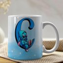 Ver imagem 1 de Caneca de Porcelana Stitch Letras A-z 325ml Azul C