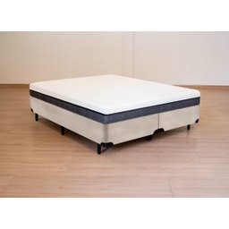 Cama Box King Size Bipartida Serenelife - Suede Bege Claro - 2
