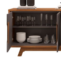 Buffet Balcão DENVER Com quatro portas e pés DJ Móveis - 3