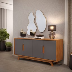 Buffet Balcão DENVER Com quatro portas e pés DJ Móveis - 2