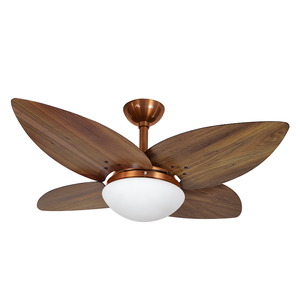Ventilador de Teto Infinity Lótus Cobre 4 Pás Imbuia 220V+Controle 1025 Lótus 4P