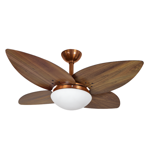 Ventilador de Teto Infinity Lótus Cobre 4 Pás Imbuia 220V+Controle 1025 Lótus 4P