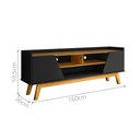 Ver imagem 2 de Rack Design Nature para TV 65 Polegadas 160cm MDF com Portas Nichos Prateleira Preto Bechara Móveis