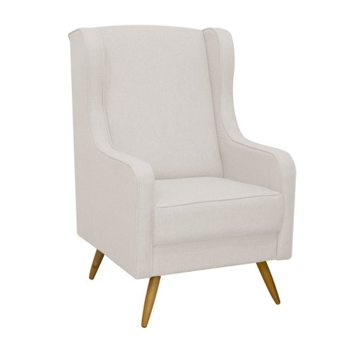 Poltrona de Amamentação Giovana sem Puff Bebê Completo:tm 702 Linho Areia Claro