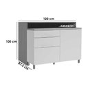 Ver imagem 3 de Bancada Ilha Cozinha Marquesa com 1 Porta e 3 Gavetas 120cm Nature Verde