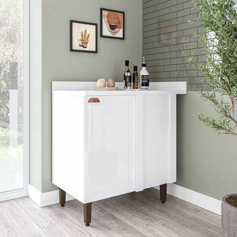 Balcão de Canto 90cm x 94cm Pérola Yescasa Branco