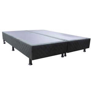 Base Cama Box King Size Suede Bordado Preto Skybox