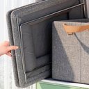 Ver mais imagens de Kit 2 Caixas Organizadora Dobrável 47x28x20cm Multiuso Cinza para Roupas e Brinquedos