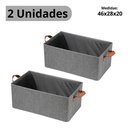 Ver imagem 2 de Kit 2 Caixas Organizadora Dobrável 47x28x20cm Multiuso Cinza para Roupas e Brinquedos